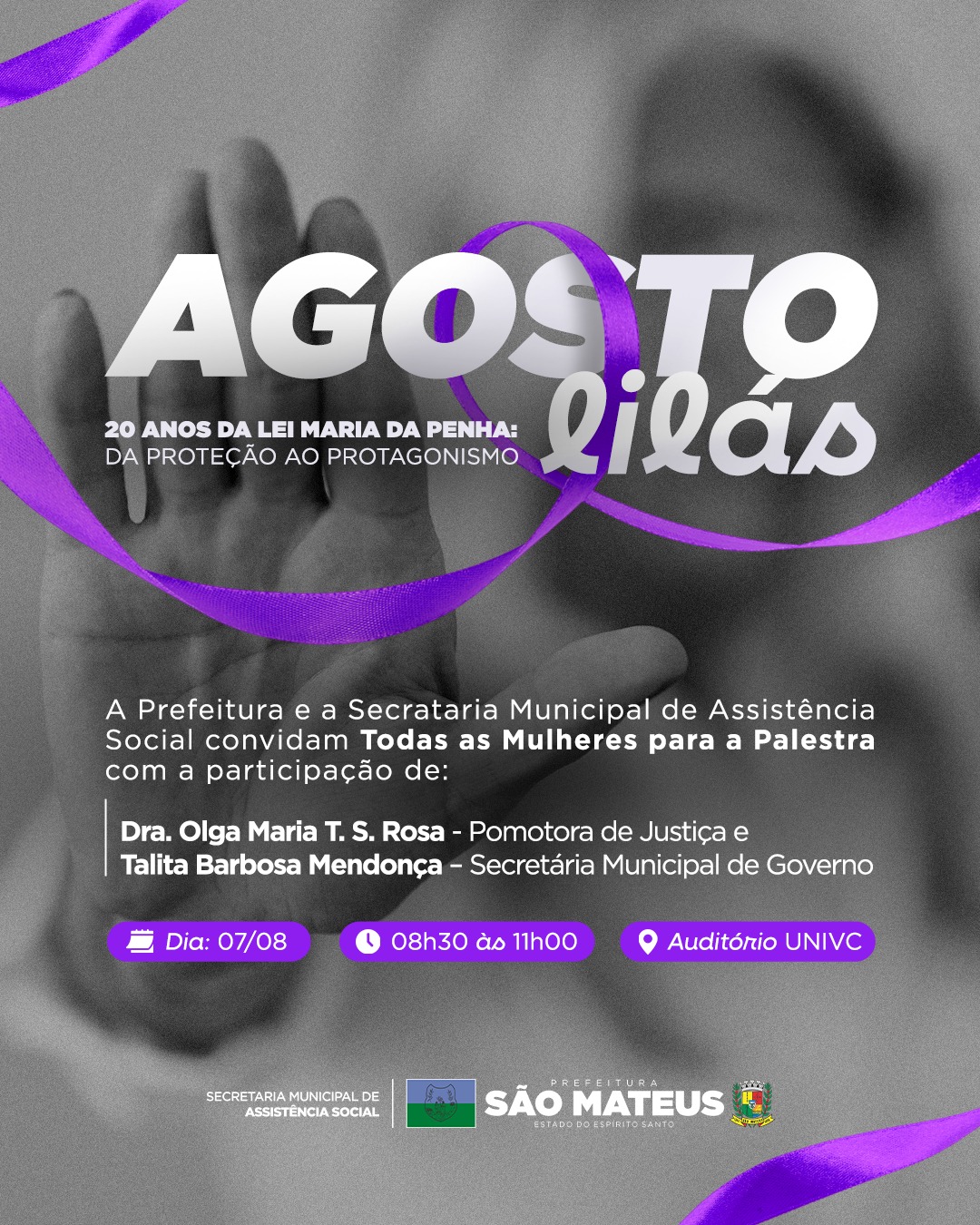Prefeitura de São Mateus realiza evento para debater 20 anos da Lei Maria da Penha